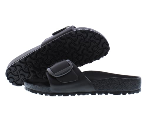 Birkenstock Madrid Big Buckle EVA Narrow Unisex Shoes Size 8, Color: Black/Dark Black