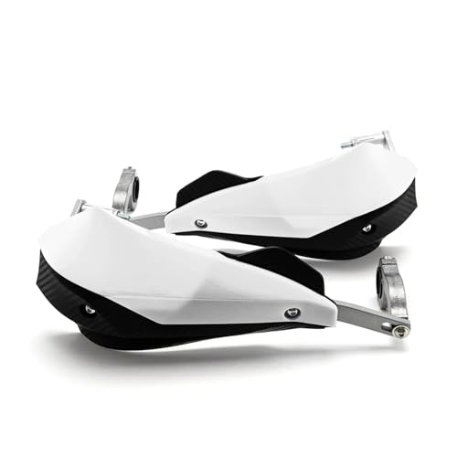 Protège-mains moto contre le vent et les projections pour guidon 22mm-28mm blanc