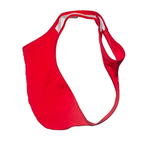 Kitsedit Men's Cotton Thong Sexy G String Low Rise T-Back For Sports Black/Grey/Red 3 Pack (M) #TOP2