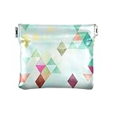 ZRWLUCKY Rhomboid Trend Green - Monedero pequeño de cuero para mujer, monedero, tarjetero, organizador de dinero para mujer y niña, Varios colores, 4.33'(L) x 3.74'(W) x 0.39'(H), Imprimir
