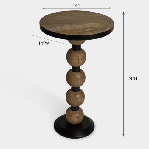 Image of Pearl End Table Wooden Side Table, Black Deco Finish