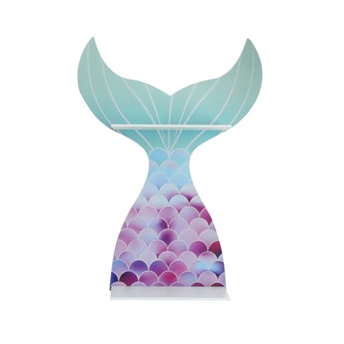 Image of JruiZhp Mermaid Wall Shelves Room Decor Mermaid Room Decor for Girls 1Pcs Mermaid Wall Art Trinket Shelf Wooden Floating Shelves Bathroom Decor for Girls Bedroom Nursery Gift (Mermaid)