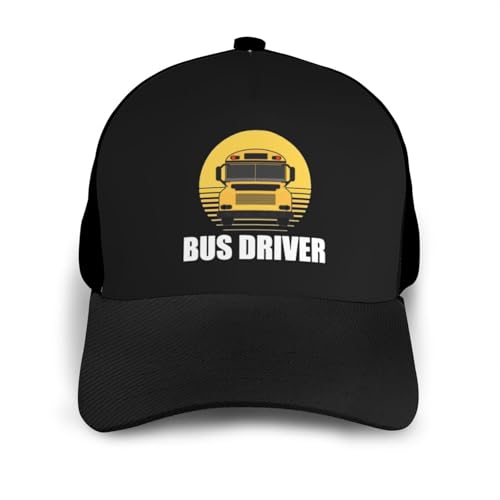 Bus Driver School Bus Bonnets Curved Brim Mesh Baseball Cap Casual Sun Hat Unisex3