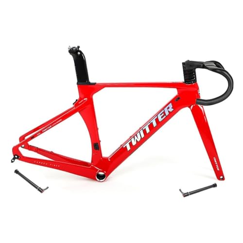 HIMALO 700C Carbone Cadre De Vélo De Route 46/48/50/52/54/56cm Cadre De Course Frein À Disque 100mm/142mm Cadre À Axe Traversant 90x420mm Guidon Routage...