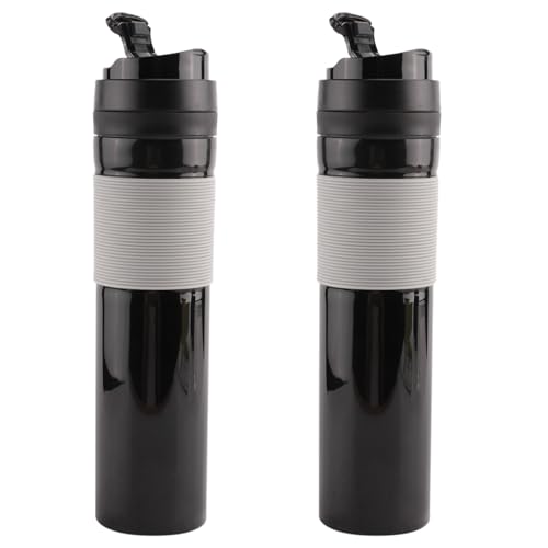 Qomcsrl 2X Cafetera Prensa Francesa de Café de Viaje Botella Portátil para Hacer Té Y Café, Cafetera Fría Y Caliente