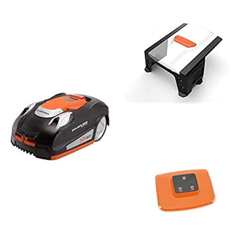 Yard Force Mähroboter NX60i mit Garage - bis zu 600 qm, Selbstfahrender Rasenmäher Roboter mit WLAN-Verbindung, App-Steuerung, iRadar Ultraschallsensor, Kantenschneide-Funktion, LCD-Bedienfeld