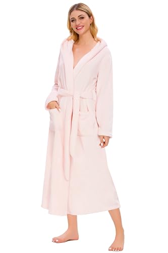Umeyda Girls & Women Fleece Hooded Robes, Soft Fuzzy Bathrobe Warm Plush Fluffy Bath Robe for Kids Womens4