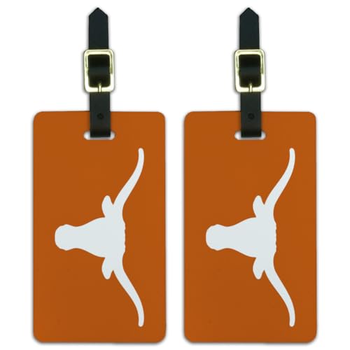 University of Texas Primary Logo Luggage ID Tags Suitcase Carry-On Cards - Set of 2