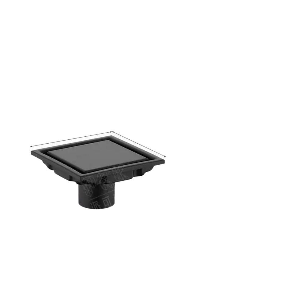 Sunrrafck 10X10cm Black 1Pc 10Cm Square Shower Drain Tile Insert Anti Odor Stainless Steel Floor Kit With Removable Grate Cover Hair Strainer(10X10cm Black)