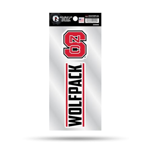 Rico Industries NCAA North Carolina State Wolfpack Double Up Die Cut 2-Piece Sticker Sheet