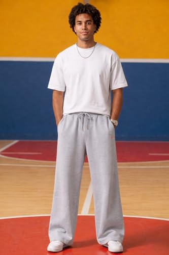Image of Pure Cotton Men's Baggy Lower | Lower for Man Loose Fit with Pockets & Elastic Waist I Baggy fit Lowers for Gym, Jogging & Casual Wear