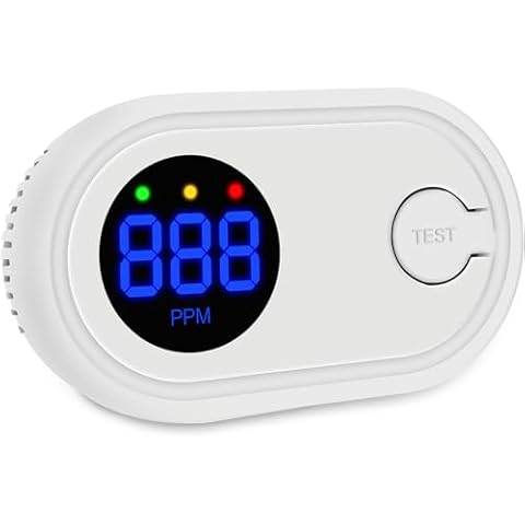 Fenary Carbon Monoxide Detector with PPM Display Cover