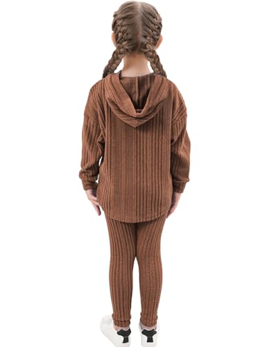 Image of LecGee Women Fall Casual Hoodie Set Long Sleeve Oversized Sweatshirt Elastic Waist Legging Pant 2 Piece Outfit Tracksuit
