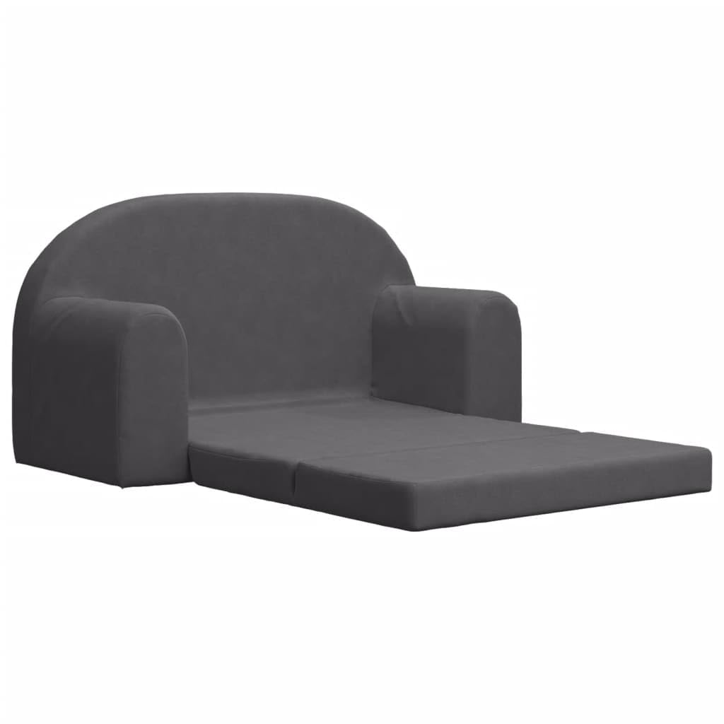 Sofá Cama de 2 plazas Felpa Suave Gris Antracita, Sofas De Salon, Sofa Relax - 357024