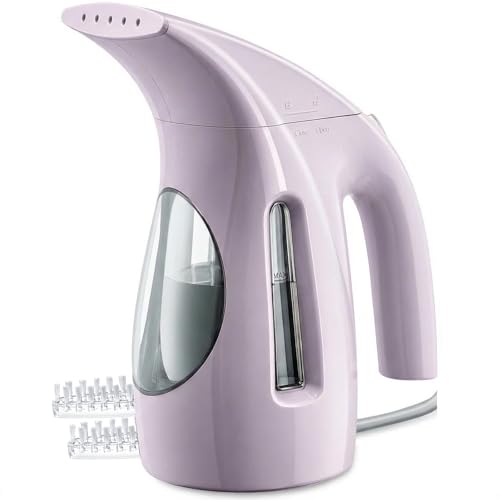 Image of HiLIFE Steamer for Clothes, Portable Handheld Design, 240ml Big Capacity, 700W, Strong Penetrating Steam, Removes Wrinkle, for Home, Office(ONLY FOR 120V) (Pale Lilac)