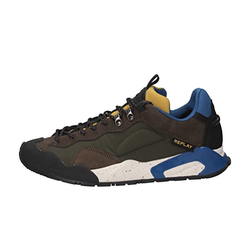 REPLAY Men's Sneaker, 039 Mil Green, 12.5