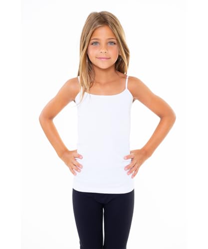 Girls Full Sleeveless Camisole Tank Tops – Stretch Undershirts Comfortable Camis (One Size Fits Ages 7-10)2