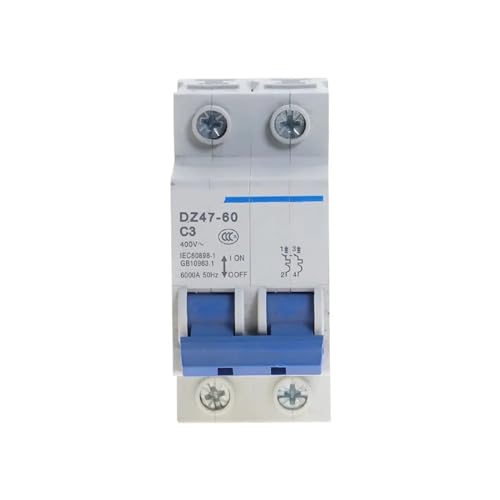 Disjoncteur 2 pôles 2A type C DZ47-60 coupure automatique 400V haute précision