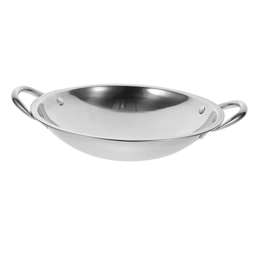 Wok de acero inoxidable Zerodeko con fondo redondo y diseño liso miniatura 1