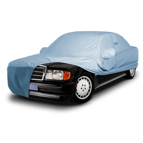 Image of iCarCover Premium Car Cover for 1984-1993 Mercedes-Benz 190D, 190E Heavy Duty Waterproof All-Weather Automobiles Custom Fit Indoor Outdoor UV Snow Protection Covers with Straps and Bag