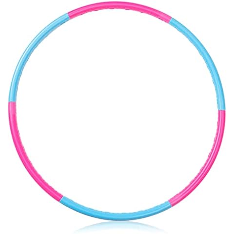 Liberry Kids Exercise Hoop, Detachable & Size Adjustable Toy Hoop, Professional Hoola Rings for Kids, Blue,pink Cover