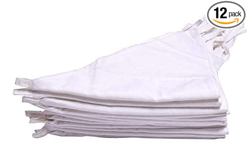 Teri Beri Set of 12 Pieces Soft and Pure Cotton Triangle Nappies 0-6 Months (White)