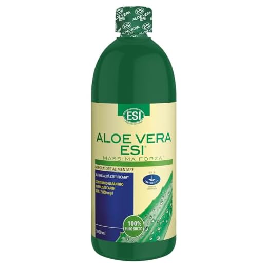 ESI - Aloe Vera Massima Forza, Integratore Alimentare di Puro Succo Concentrato, Offre Benessere al Tratto Gastrointestinale, ad Alto Valore Nutriente, Senza Glutine e Vegan, 1000 Ml