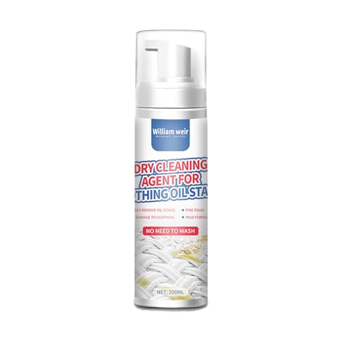 Spray quitamanchas – 200 ml líquido de limpieza en seco, borrador de aceite instantáneo para ropa, alfombras tapicería | fórmula de acción rápida, diseño de uso sencillo para lavandería – tratamiento