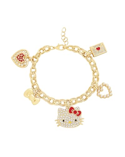 Hello Kitty Charm Bracelet with Multicolored Crystals...