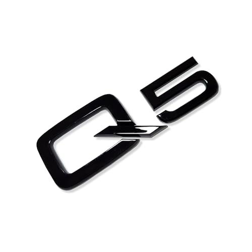MCK Auto - Q5 Noir Brillant Avant Arrière Aile Noir Badge Logo Botte Emblème Autocollant Adhésif Tuning