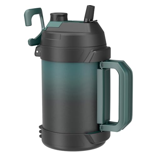 Image of Zukro 1 Gallon Water Jug, One Gallon Large Triple Wall Insulated Water Bottle With Straw and Spout, Keep Cold 48 Hours, No Sweat 128 oz Stainless Steel Sport Jug For Gym, Camping, Outdoors