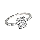 Anillo de boda con diamantes para regalo, anillo de compromiso para mujer, anillos de cutícula, joyería, plata, Taille unique