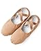 Stelle Women Ballet Shoes Highly Stretch Canvas Adult Ballet Slippers Split Sole Yoga Dance Shoe for Girls Boys(Sand,10MW)