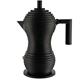 Alessi MDL02/6 BB Pulcina Stovetop Espresso Maker Black, 6-Cup