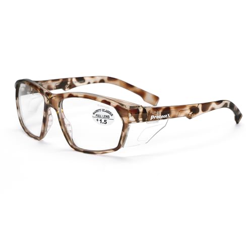 ProtectX Stylish Safety Reading Glasses Anti-Fog Scratch Leopard Print reading 1.5