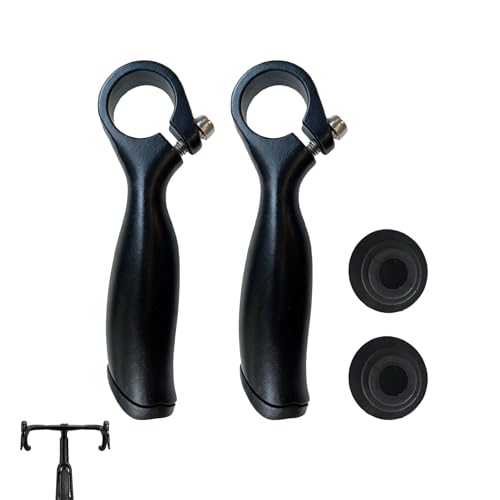 Lot de 2 Poignées de Guidon de Vélo en Alliage d’Aluminium - Cornes Ergonomiques pour VTT, Vélo de Route et Trekking - Poignées de Sécurité Antidérapantes 22,2...