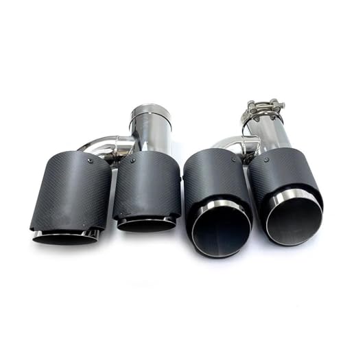 Embout d'échappement double en carbone mat et acier inoxydable 304 de style H