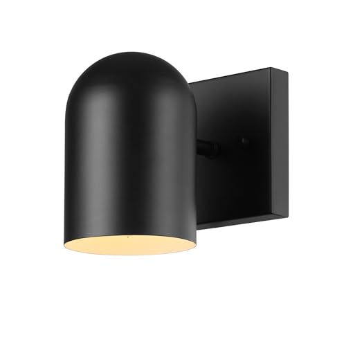 Image of Globe Electric 1-Light Matte Black Plug-in or Hardwire Wall Sconce | Matte Black, 6 ft Braided Cord, Rocker Switch, Modern Wall Lamp for Living Room, Bedroom