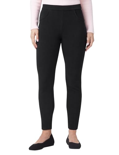 HUE Women's Ultimate Stretch Denim Legging – Black, Solid, Pull-On, Long Leg, US Sizing