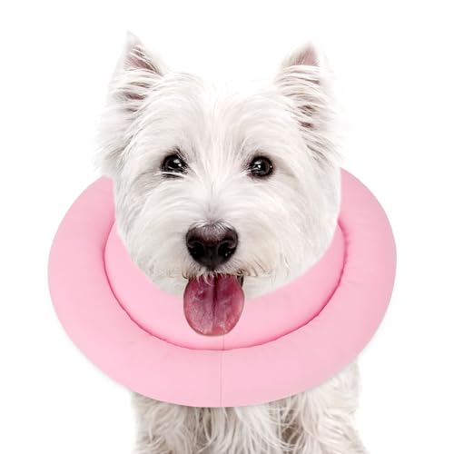 Sbayool Collier Chien Chats, Collier Réglable Doux Et Confortable Pour Chiens, Protection Contre Les Fuite Chien Pour Empêcher Les Chats et Les Chiens Aiment Les Plaies Après La Chirurgie, Rose, S