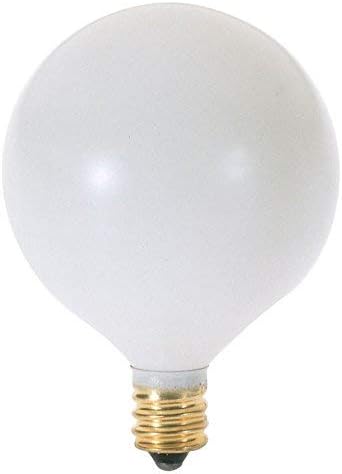 Satco 25G16 1/2/W Incandescent Globe Light, 25W E12 G16 1/2, Satin White Bulb [Pack of 6]