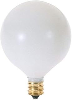 Satco 25G16 1/2/W Incandescent Globe Light, 25W E12 G16 1/2, Satin White Bulb [Pack of 6]