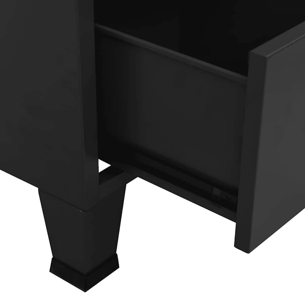 vidaXL Industrial Kleiderschrank Garderobenschrank Schlafzimmerschrank Metallschrank Lagerschrank Mehrzweckschrank Schrank Schwarz 90x50x180cm Metall