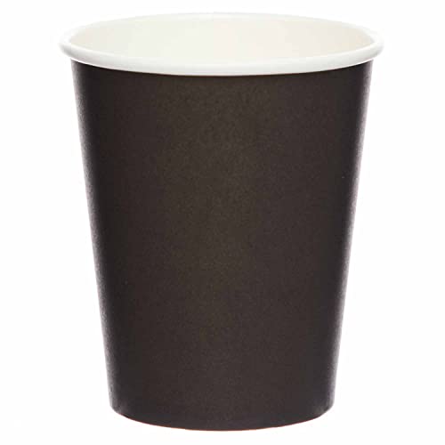 Amscan 9915403-216-66 - Charcoal Black Eco-Friendly Recyclable Paper Party Cups - 8 Pack
