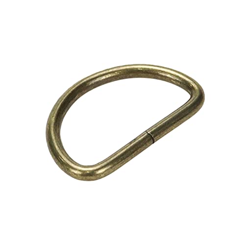 20 Antique Bronze 1 Inch Metal D Rings for DIY Leathercraft - Pack of 20