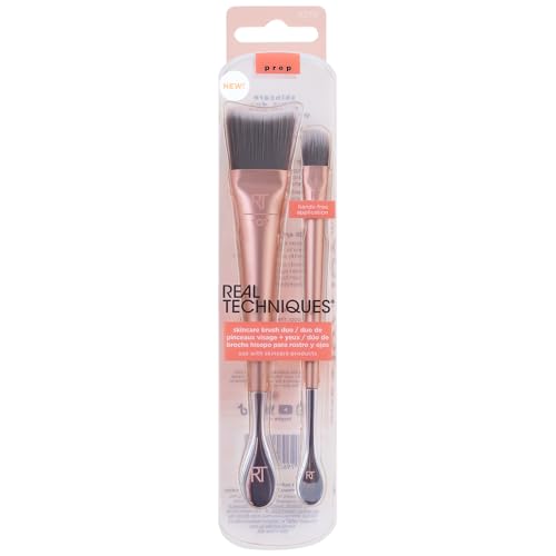 Real Techniques 4270 Skincare Brush Duo, Acessórios de Tratamento, Conjunto de 2 Peças