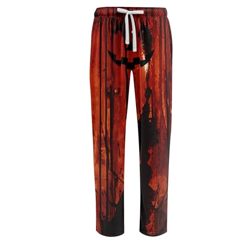 DuDubaby Halloween Pj Pants Men Pajama Drawstring Sleep Night Pants Men's Sleepwear Lounge Pajama Bottoms Stylish Multiple3