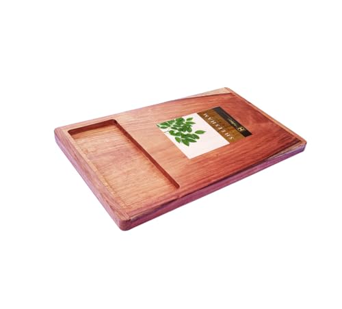 Image of Hutson Sheesham Wood Cutting Board 16 Inch Prep Board with Bowl Slot - Reversible Wooden Chopping Board