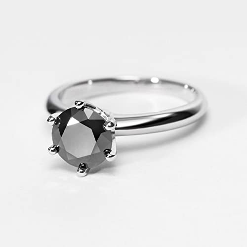 Michooyel Moissanite Engagement Ring for Women, 2CT BLACK/PINK/YELLOW/RAINBOW/SEA BLUE/D-E/Crystal AB Moissanite Solitaire Promise Rings, D Color VVS1 Simulated 925 Sterling Silver Rings4