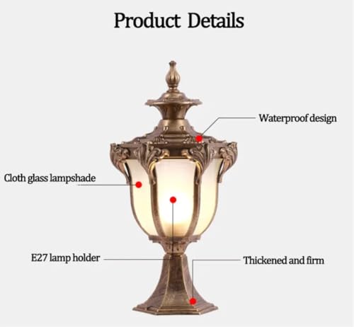 Image of Glowave Decorative Outdoor Bronze Square Post Light Pillar Light Column Light, Waterproof Lantern Post for Patio or Fench Deck, Doorway Porch Pillar Lamp - Warm White (P-6682 /S-BG)